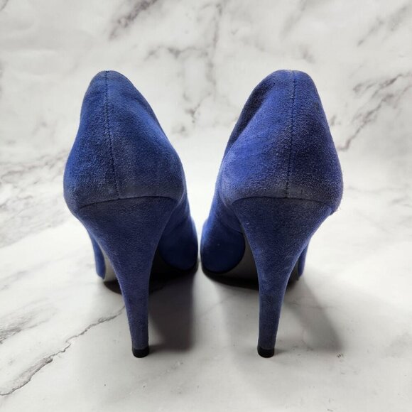 Jessica Simpson Stiletto Heels Blue Suede Shoes Evening Cocktail Pumps Women's 7 - Picture 4 of 8